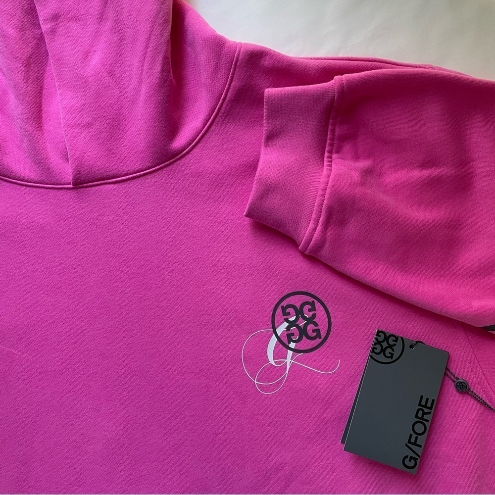 NWT G/FORE Men’s Birdies French Terry Golf Hoodie Day Glow Pink Medium G4MF23K42